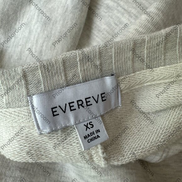 Evereve XSmall Heathered Light Gray Long Sleeve Crewneck Sweatshirt - Picture 6 of 6